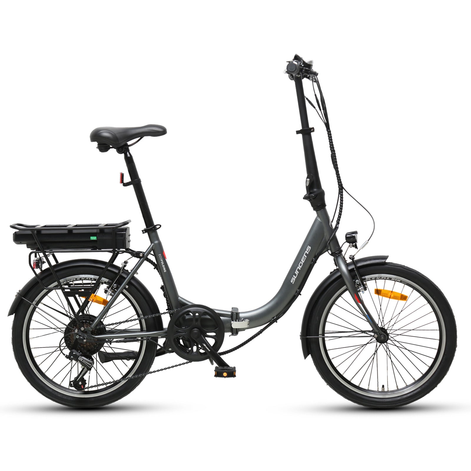 Eco-friendly folding bike ECO Folding VII by Txedbikes, shown folded with handlebar and compact frame in a neutral setting.