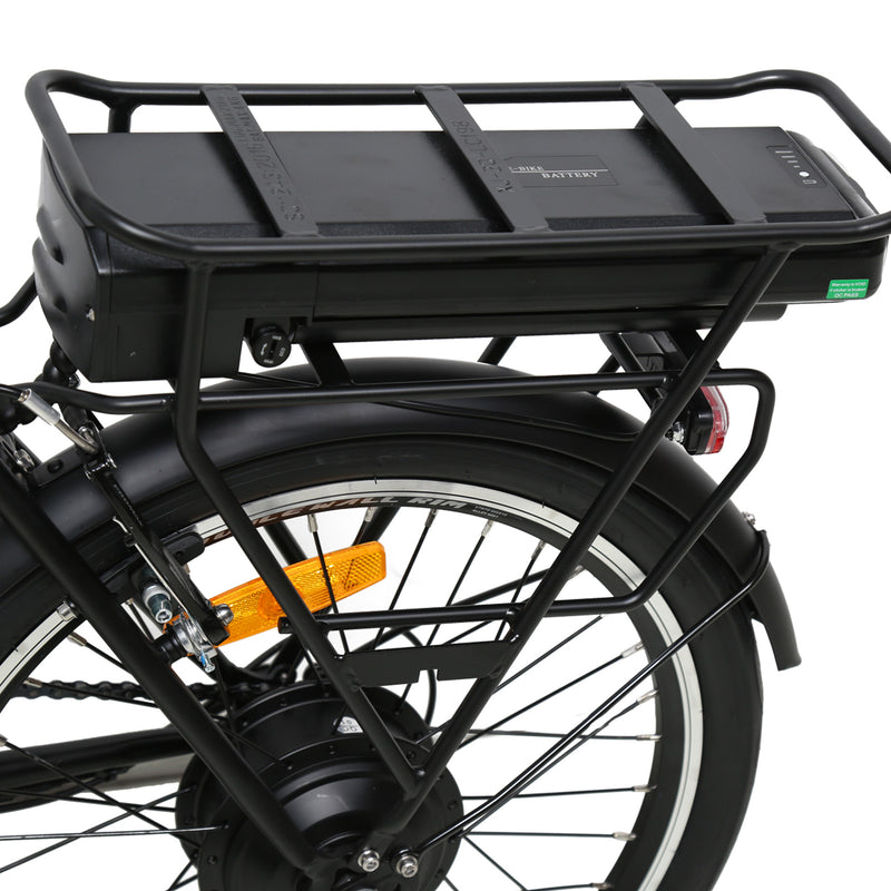 Eco-friendly Txedbikes ECO Folding VII bicycle folded for compact storage, with frame and wheels visible.